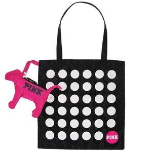nwt! VS PINK reusable bag tote grocery bag dog keychain